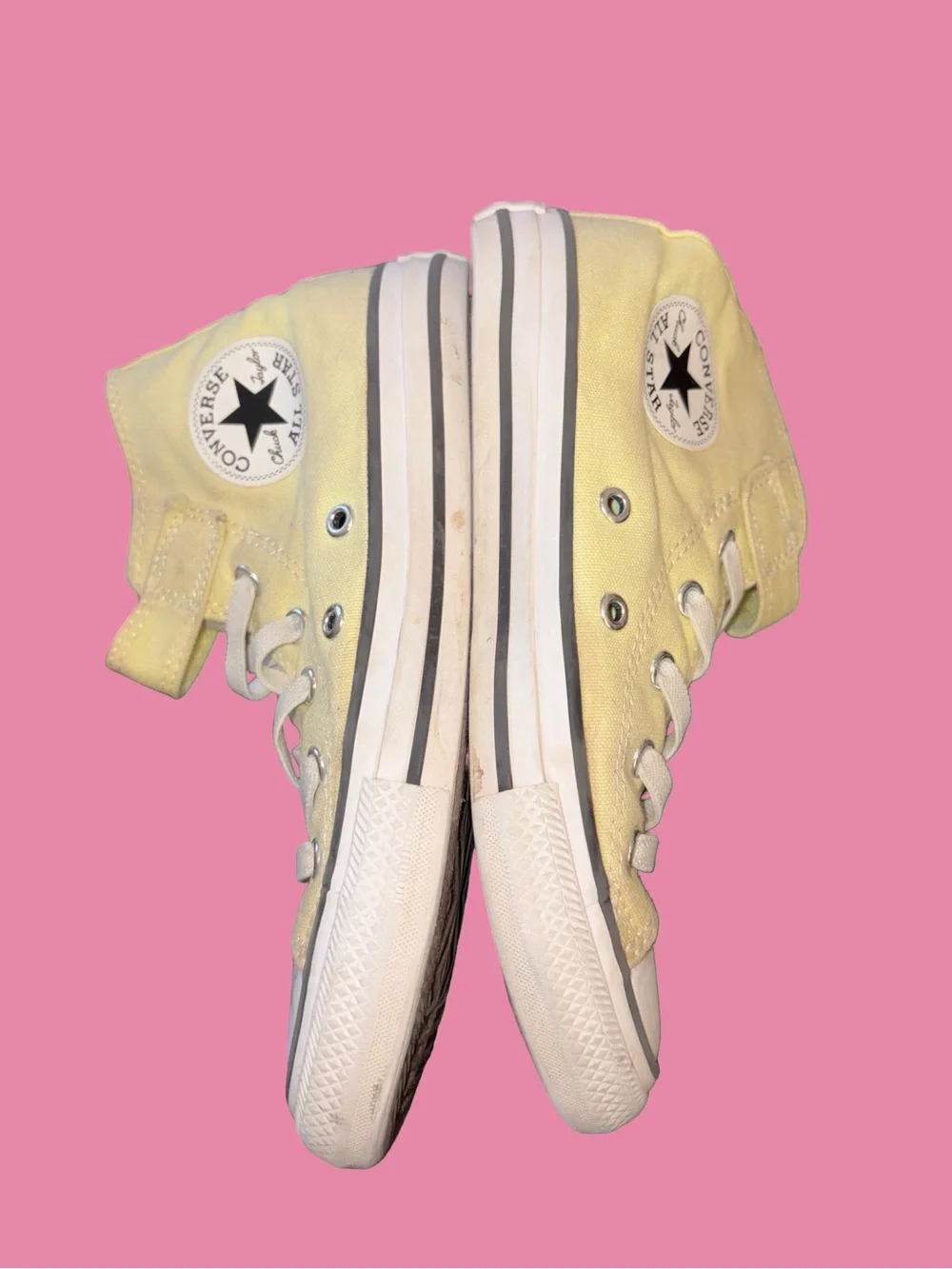 Converse Yellow High-Top Kids Sneakers with Velcro Strap